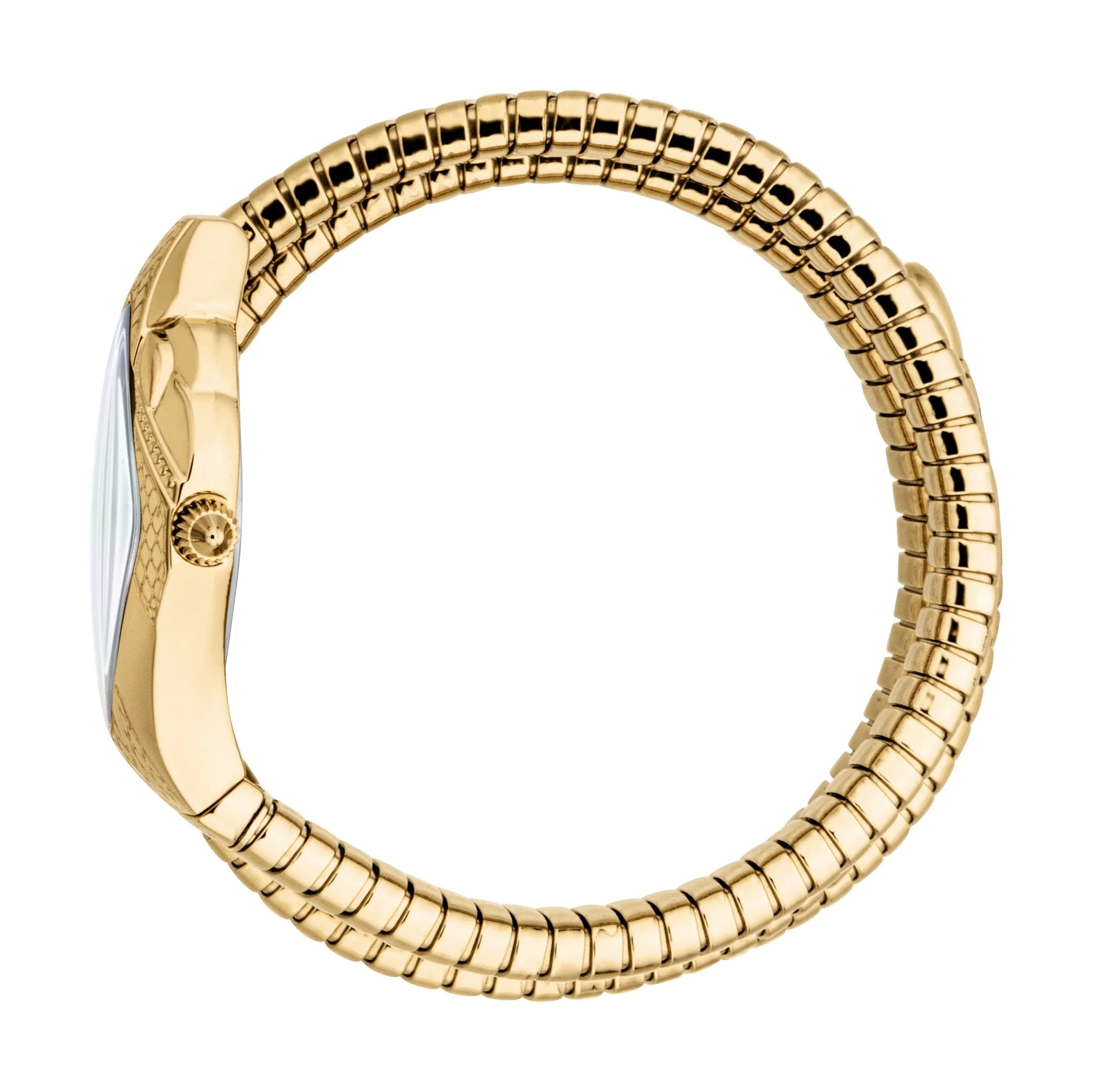 Just Cavalli Cristallo Mother of Pearl Dial Gold Steel Strap Watch for Women - JC1L307M0025