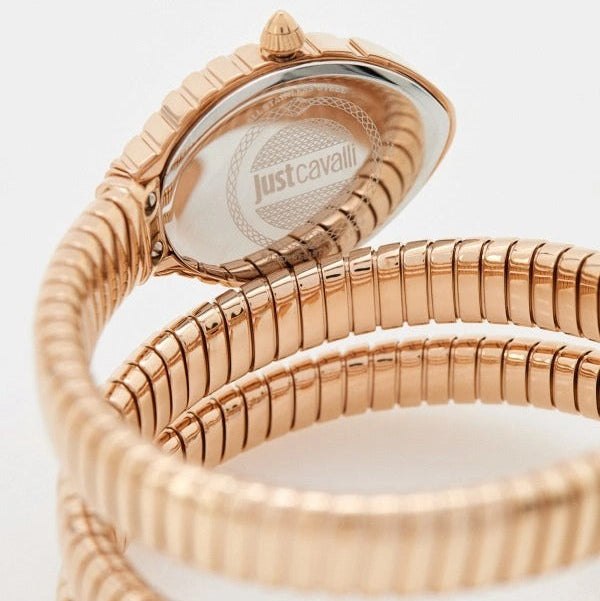 Just Cavalli Specchio Green Dial Rose Gold Steel Strap Watch for Women - JC1L323M0045