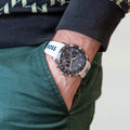 Hugo Boss Strike Chronograph Blue Dial White Rubber Strap Watch for Men - 1514238