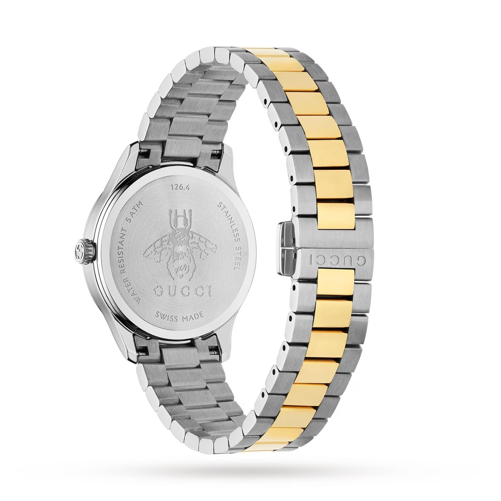 Gucci G Timeless 18K Gold Silver Dial Two Tone Steel Strap Watch for Women - YA1265032