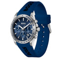 Hugo Boss Strike Chronograph Blue Dial Blue Rubber Strap Watch for Men - 1514239