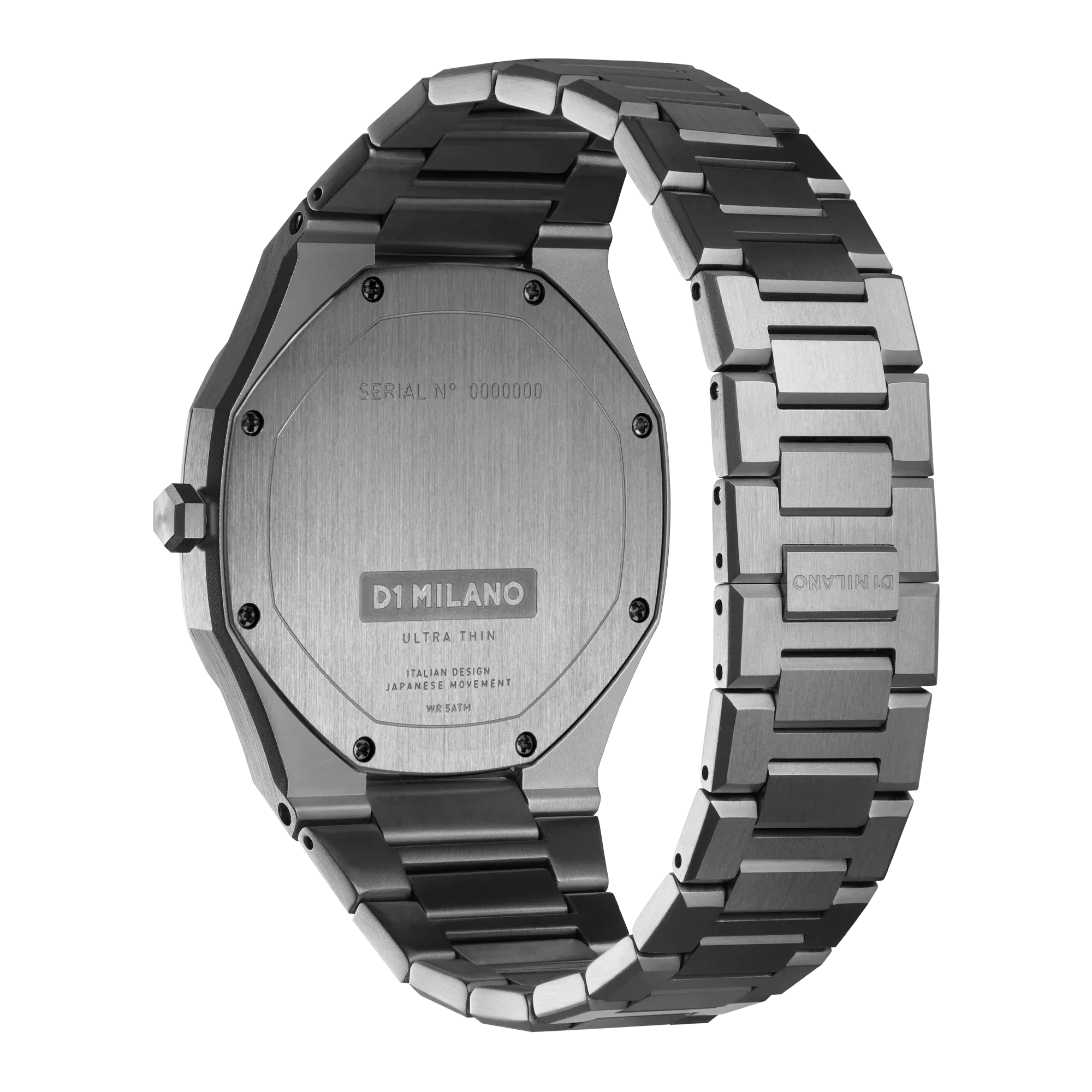D1 Milano Ultra Thin Aventurine Black Dial Silver Steel Strap Watch for Men - D1-UTBJ29