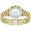 Hugo Boss Grand Tour Chronograph Brown Dial Gold Steel Strap Watch for Women - 1502770