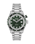 Hugo Boss Bossmatic Automatic Green Dial Silver Steel Strap Watch for Men - 1514178