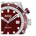 Hugo Boss Bossmatic Automatic Red Dial Silver Steel Strap Watch for Men - 1514179
