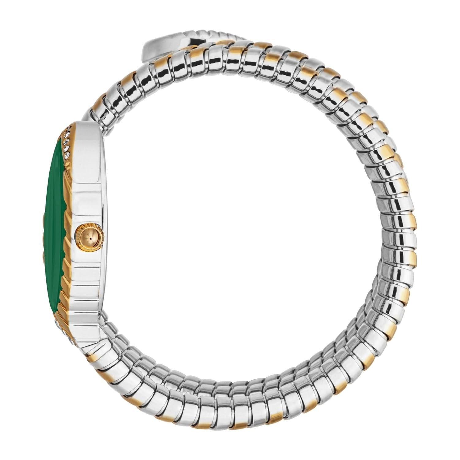 Just Cavalli Specchio Green Dial Two Tone Steel Strap Watch for Women - JC1L323M0055