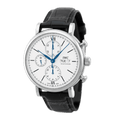 IWC Portofino Chronograph White Dial Black Leather Strap Watch for Men - IW391024