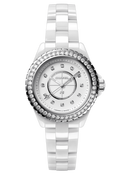 Chanel J12 Quartz Diamonds White Dial White Steel Strap Watch for Women - J12 H3110