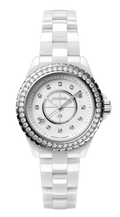 Chanel J12 Quartz Diamonds White Dial White Steel Strap Watch for Women - J12 H6418