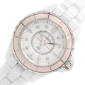 Chanel J12 Quartz Diamonds Ceramic White Dial White Steel Strap Watch for Women - J12 H4466