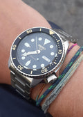 Seiko 5 Sports Automatic Black Dial Silver Steel Strap Watch For Men - SRPD57K1