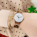 Calvin Klein Snake Silver Dial Yellow Gold Steel Strap Watch For Women - K6E23546