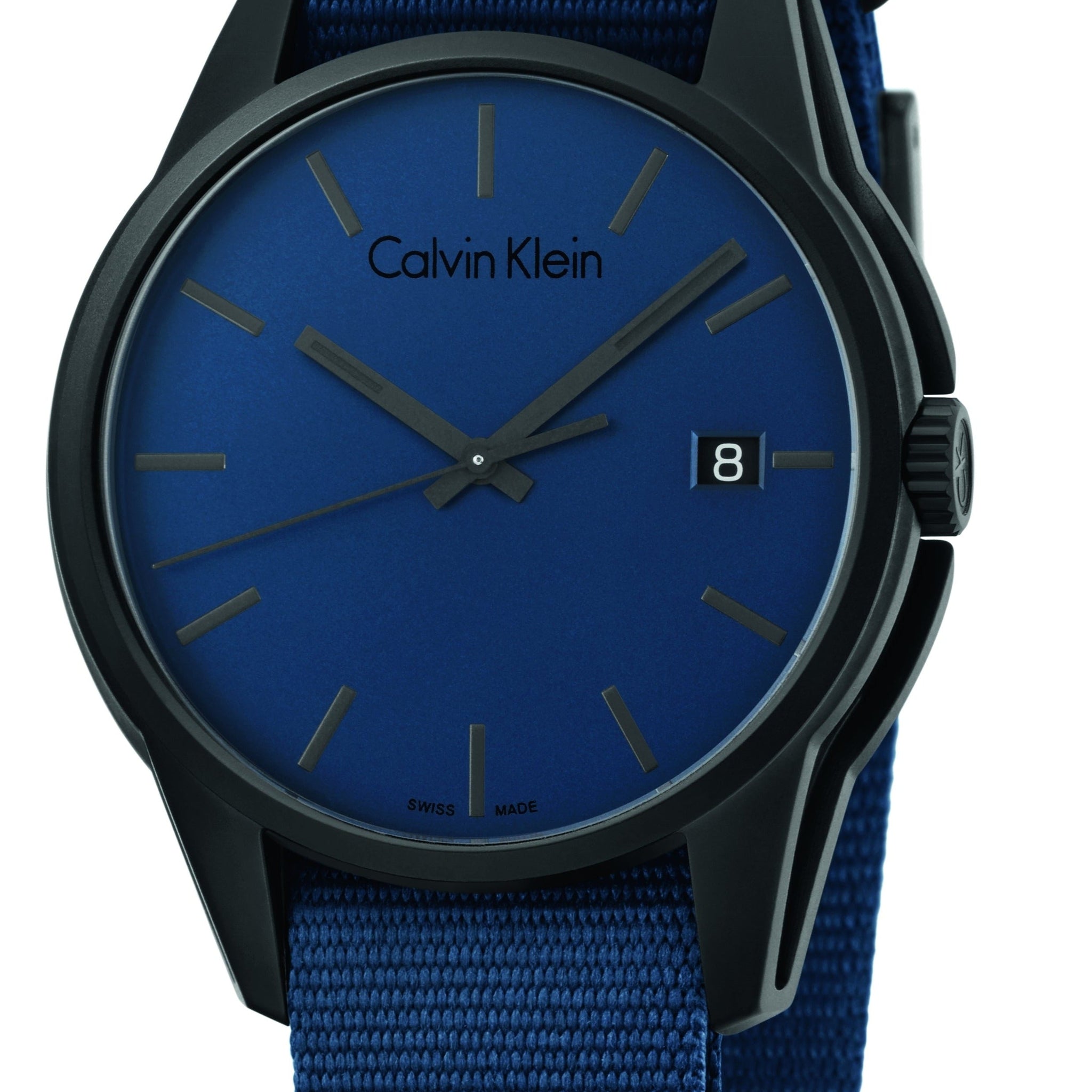 Calvin Klein Tone Blue Dial Blue NATO Strap Watch for Men - K7K514VN