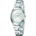 Calvin Klein Dainty Silver Dial Silver Steel Strap Watch for Women - K7L23146