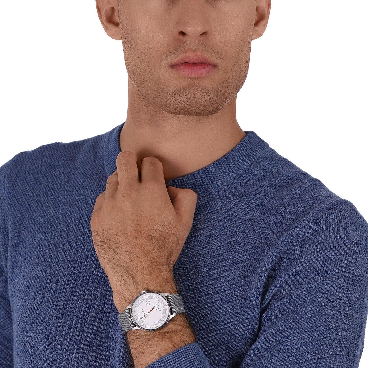 Lacoste Madrid White Dial Gray Leather Strap Watch for Men - 2011031