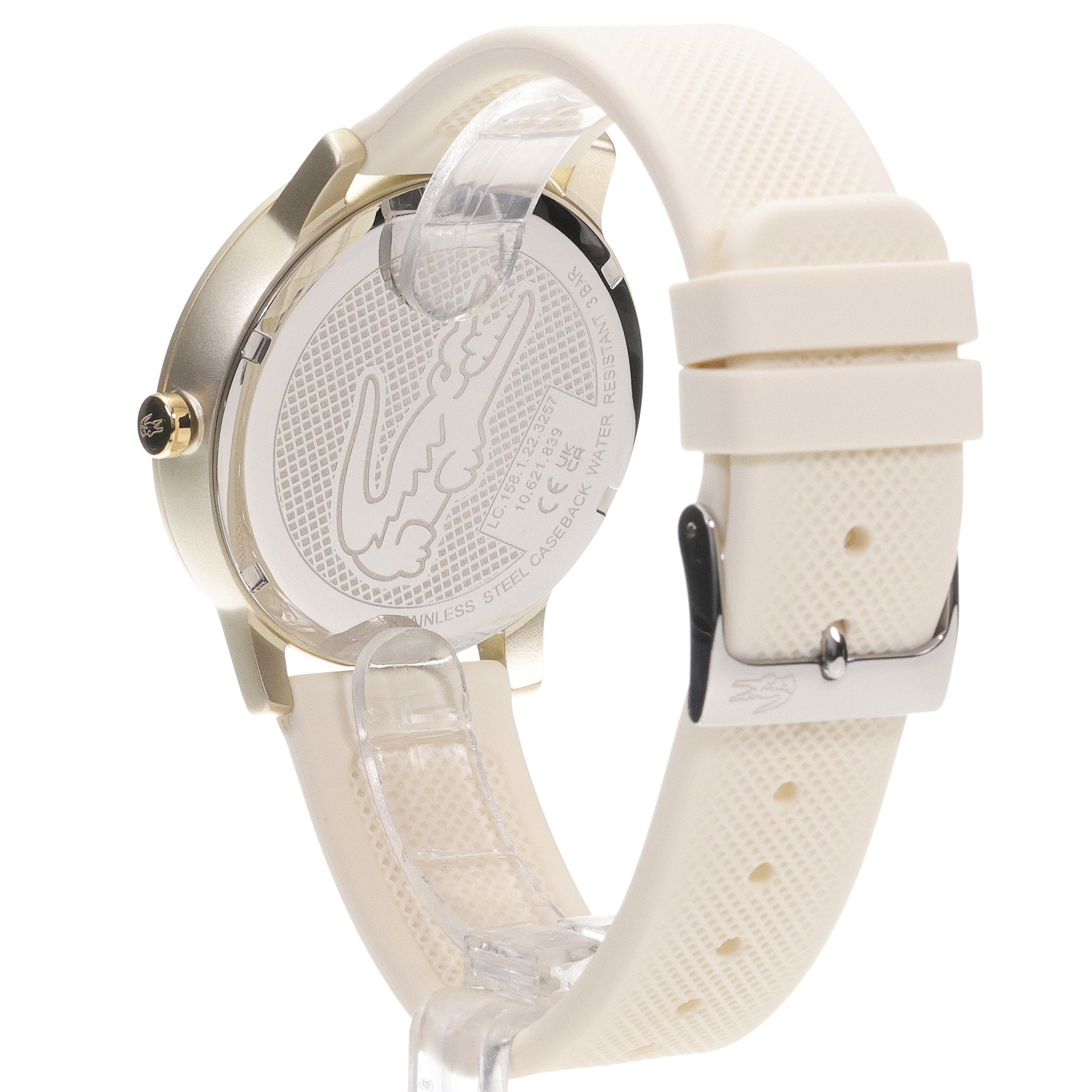 Lacoste 12.12 Beige Dial Beige Silicone Strap Watch for Men - 2011239