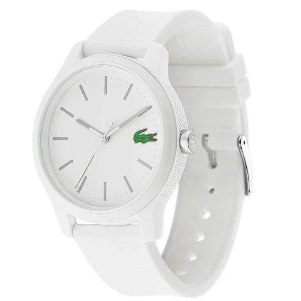 Lacoste 12.12 White Dial White Silicon Strap Watch for Men - 2010984