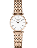 Longines La Grande Classique White Dial Rose Gold Mesh Bracelet Watch for Women - L4.209.1.92.8