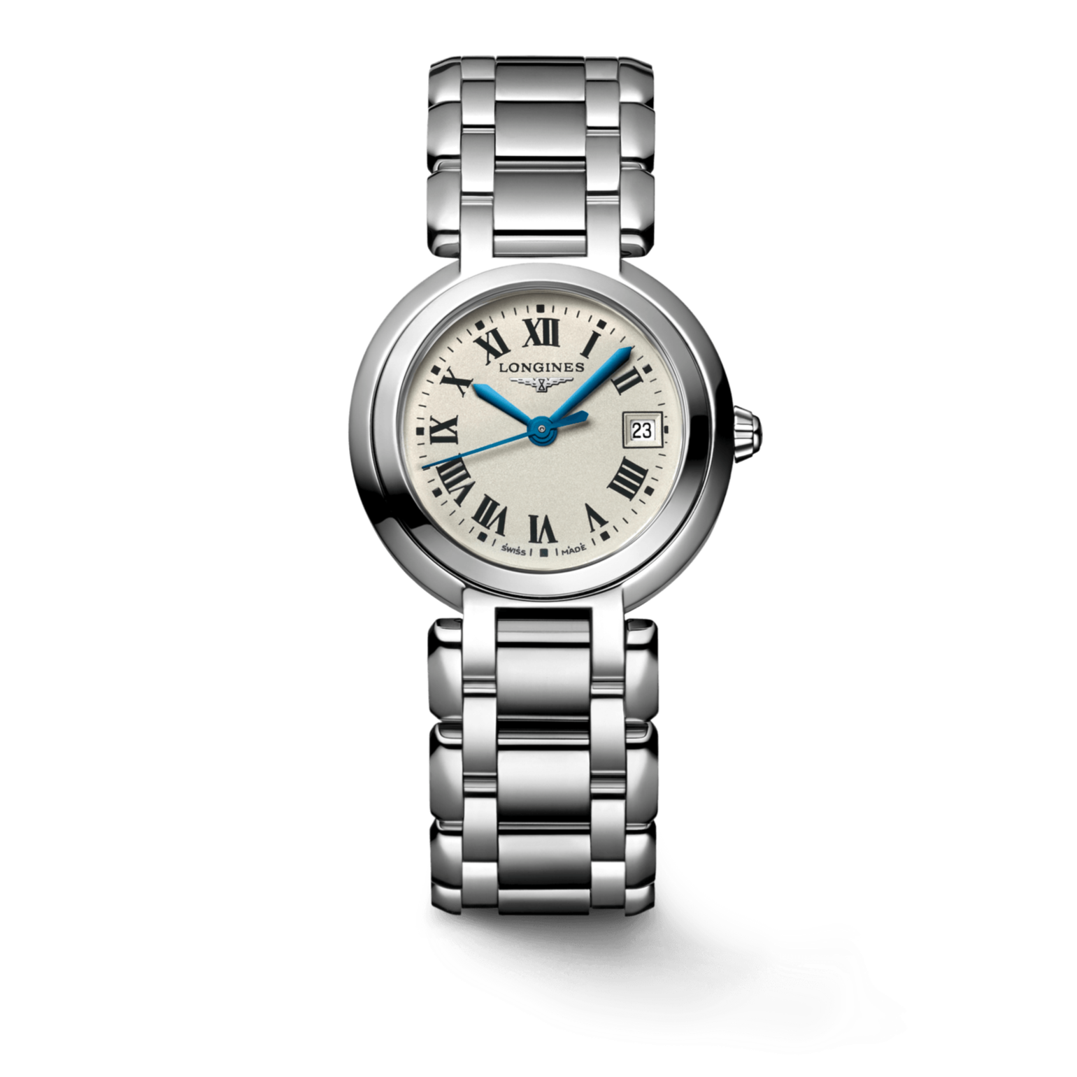 Longines PrimaLuna White Dial Silver Steel Strap Watch for Women - L8.110.4.71.6