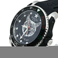 Gucci Dive Feline Black Dial Black Rubber Strap Watch For Men - YA136320