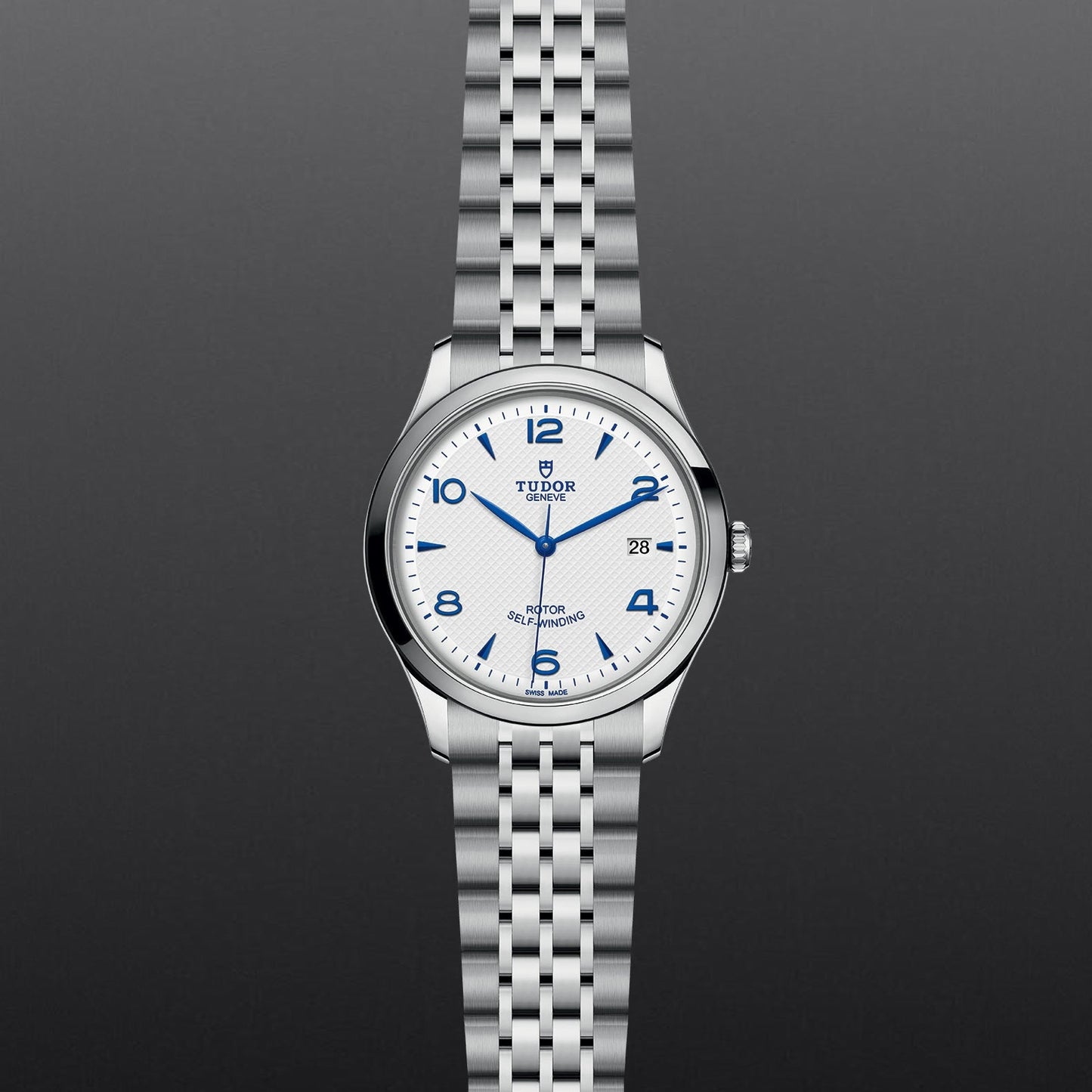 Tudor 1926 Automatic White Dial Silver Steel Strap Watch for Men - M91650-0005