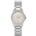 Gucci G Timeless Diamonds Mother of Pearl Dial Silver Steel Strap Watch For Women - YA126542