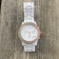 Michael Kors Ceramic White Dial White Steel Strap Watch for Women - MK5269