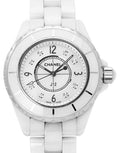 Chanel J12 Diamonds Quartz Ceramic White Dial White Steel Strap Watch for Women - J12 H2422