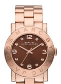 Marc Jacobs Amy Brown Dial Rose Gold Steel Strap Watch for Women - MBM3167
