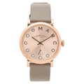 Marc Jacobs Baker Rose Gold Dial Grey Leather Strap Watch for Women - MBM1400