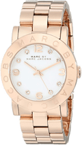 Marc Jacobs Amy White Dial Rose Gold Steel Strap Watch for Women - MBM3077