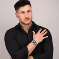 Maserati Stile Skeleton Automatic Black Dial Silver Steel Strap Watch For Men - R8823142002