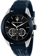 Maserati Traguardo Chronograph Blue Dial Black Silicone Strap Watch For Men - R8871612046
