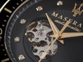 Maserati SFIDA Black Dial Yellow Gold Toned Stainless Steel Watch For Men - R8823140003