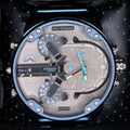 Diesel Daddy 2.0 Chronograph Grey Dial Blue Steel Strap Watch For Men - DZ7414