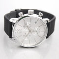 Calvin Klein City Chronograph Silver Dial Black Leather Strap Watch for Men - K2G271C6