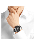 Hugo Boss Ikon Black Dial Black Leather Strap Watch for Men - 1513178
