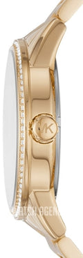 Michael Kors Ritz Pave Crystals Gold Dial Gold Steel Strap Watch for Women - MK6862