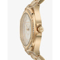 Michael Kors Lennox Three Hand Crystals White Dial Gold Steel Strap Watch For Women - MK6991