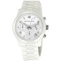 Michael Kors Runway White Ceramic Dial White Steel Strap Watch for Women - MK5161