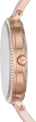 Michael Kors Jaryn Analog Rose Gold Dial Pink Steel Strap Watch For Women - MK4545
