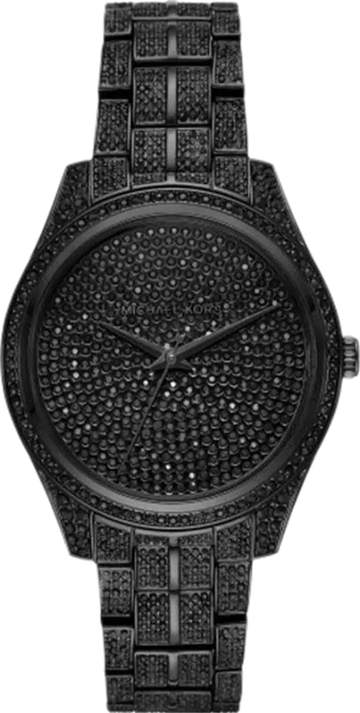 Michael Kors Lauryn Analog Crystals Black Dial Black Steel Strap Watch For Women - MK3980