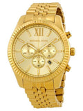 Michael Kors Lexington Gold Dial Gold Steel Strap Watch for Men - MK8281