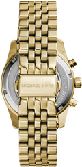 Michael Kors Lexington Chronograph Gold Dial Gold Steel Strap Watch for Women - MK5556