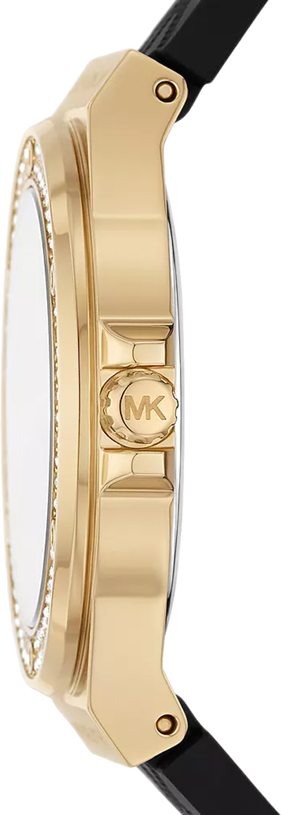 Michael Kors Mini Lennox Quartz Black Dial Black Silicone Strap Watch For Women - MK7281