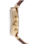 Michael Kors Parker Champagne Gold Dial Brown Leather Strap Watch for Women - MK2249