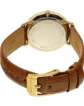 Michael Kors Jaryn Quartz Gold Dial Brown Leather Strap Watch For Women - MK2496