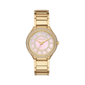 Michael Kors Kerry Mother of Pearl Dial Gold Steel Strap Watch for Women - MK3396
