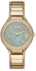 Michael Kors Kerry Mother of Pearl Dial Gold Steel Strap Watch for Women - MK3481