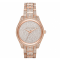 Michael Kors Lauryn Crystals Rose Gold Dial Rose Gold Steel Strap Watch For Women - MK3931